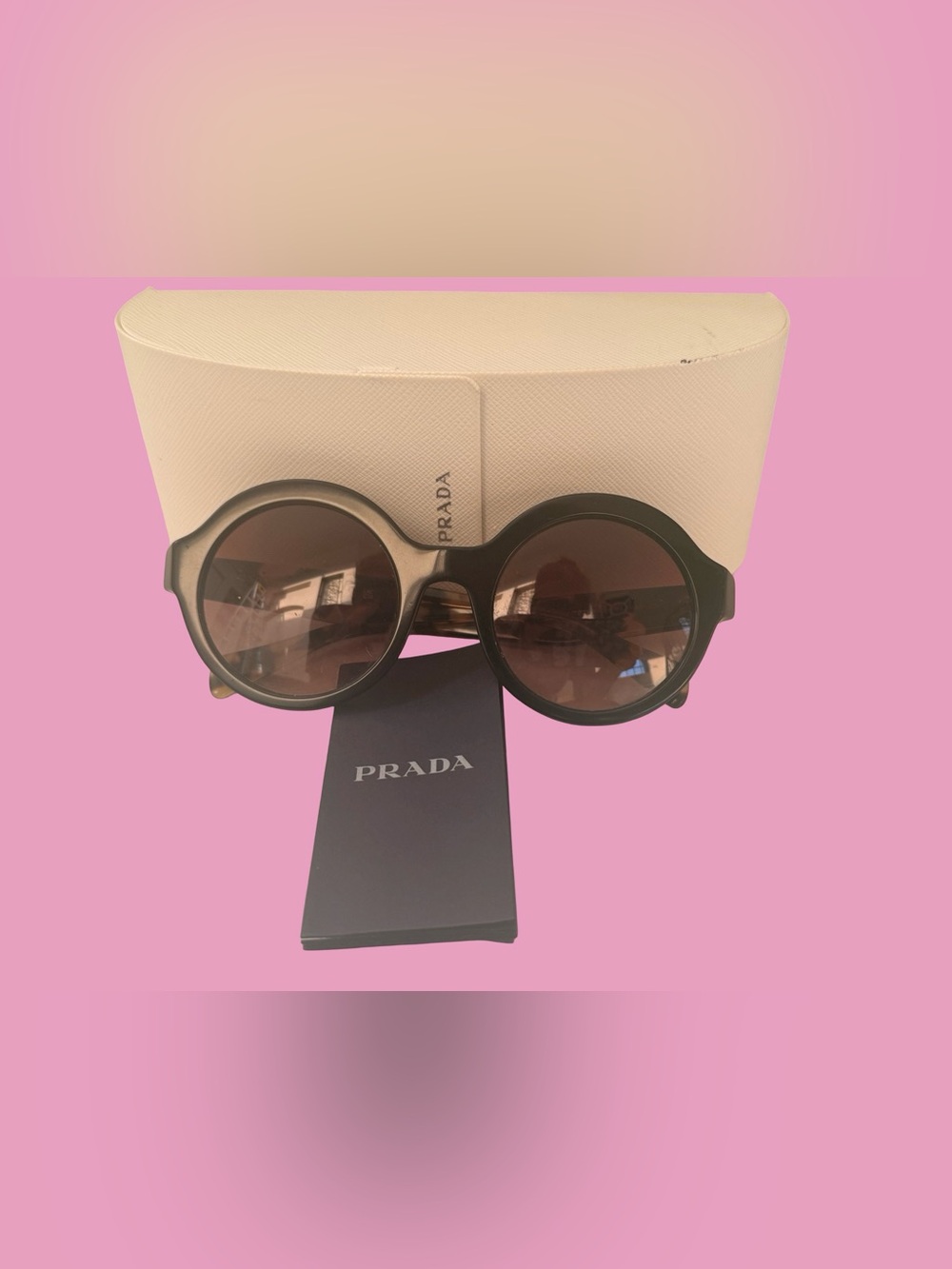 PRADA Men’s Round Black Women's Sunglasses - Unbranded - Picture 2 of 9